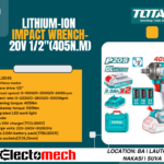 Lithium-ion Impact Wrench 20V 1/2"(405N.M)